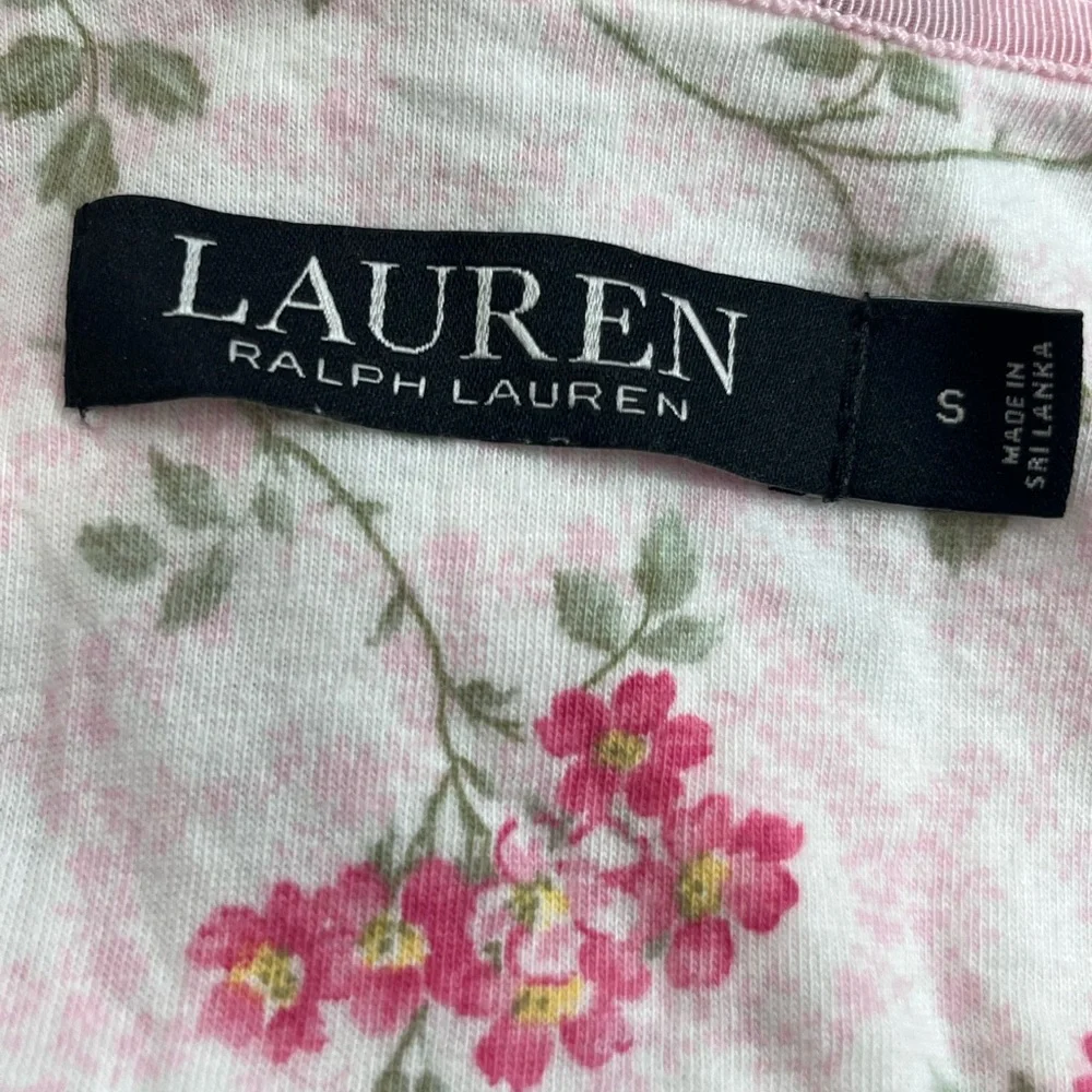 Lauren Ralph Lauren Floral Pajama Set Pink White Cottagecore Small - Picture 4 of 11